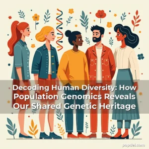 Artistic representation for Decoding Human Diversity: How Population Genomics Reveals Our Shared Genetic Heritage